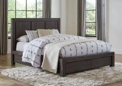 Meadow King-Size Solid Wood Storage Bed in Graphite