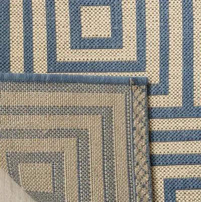 LINDEN 173 Collection LND173N-28 Cream / Blue 2'-2" X 8'