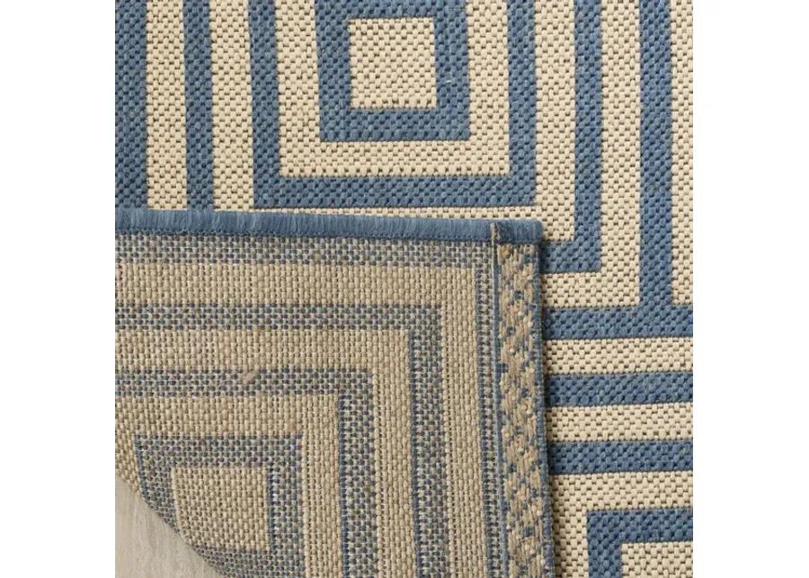 LINDEN 173 Collection LND173N-28 Cream / Blue 2'-2" X 8'