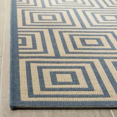 LINDEN 173 Collection LND173N-28 Cream / Blue 2'-2" X 8'