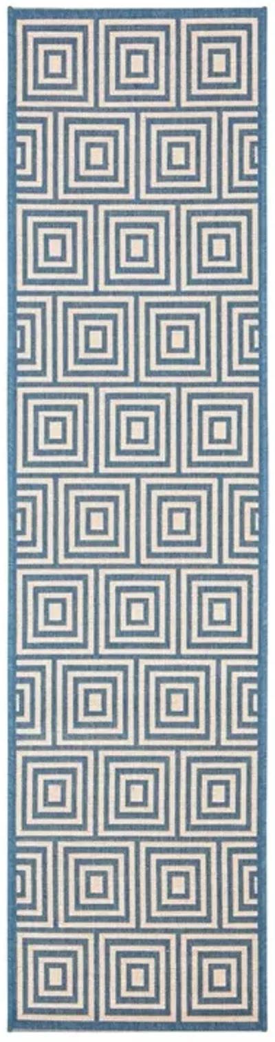 LINDEN 173 Collection LND173N-28 Cream / Blue 2'-2" X 8'