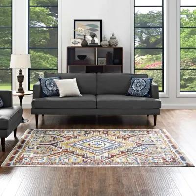 Florita Distressed Southwestern Aztec 5x8 Area Rug