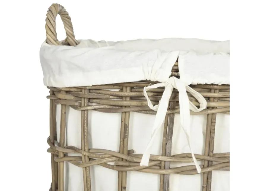 ADISA WICKER STORAGE HAMPER - TWO IN ONE