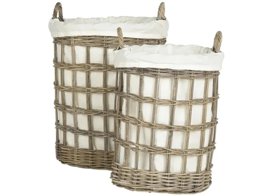 ADISA WICKER STORAGE HAMPER - TWO IN ONE