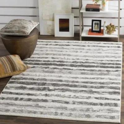 Adirondack Contemporary Ivory / Charcoal 2'-6" X 8' Powerloomed Rug