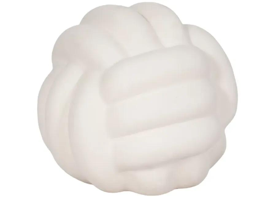 7" Knot Orb Rough Texture, White