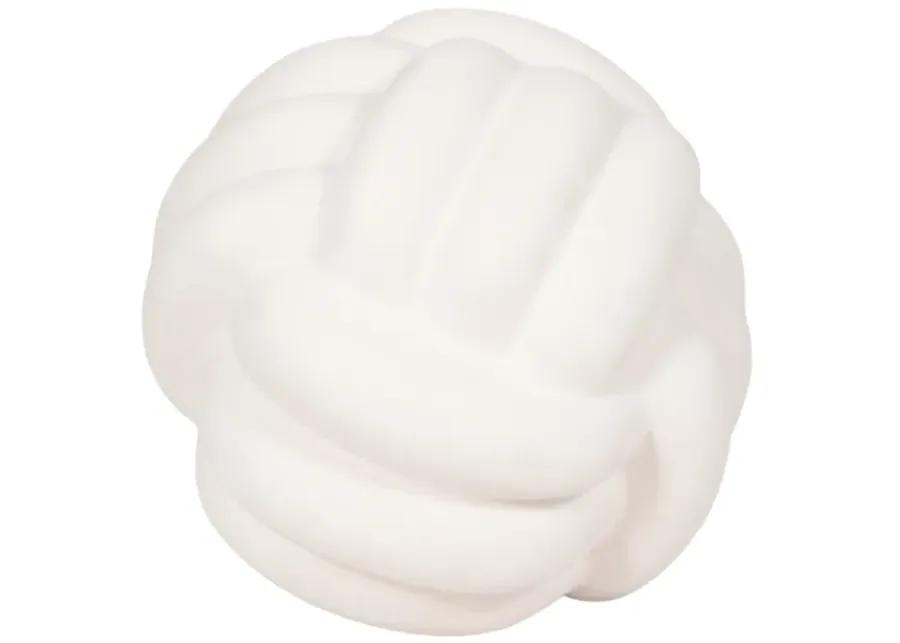 7" Knot Orb Rough Texture, White