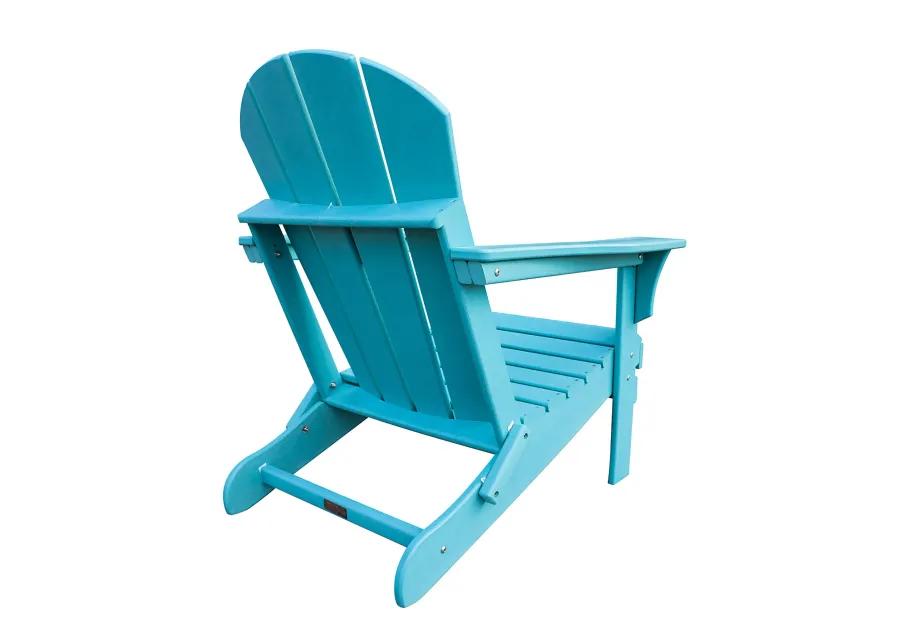 Panama Jack Polyresin Folding Teal Adirondack Chair