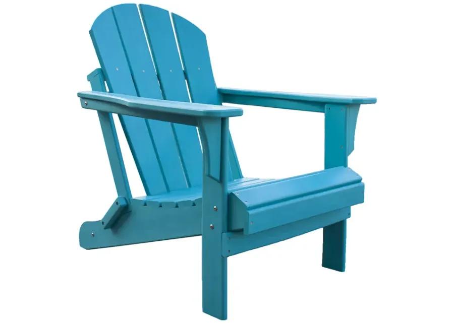 Panama Jack Polyresin Folding Teal Adirondack Chair