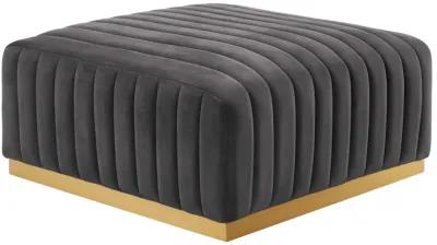 Conjure Channel Tufted Performance Velvet Ottoman