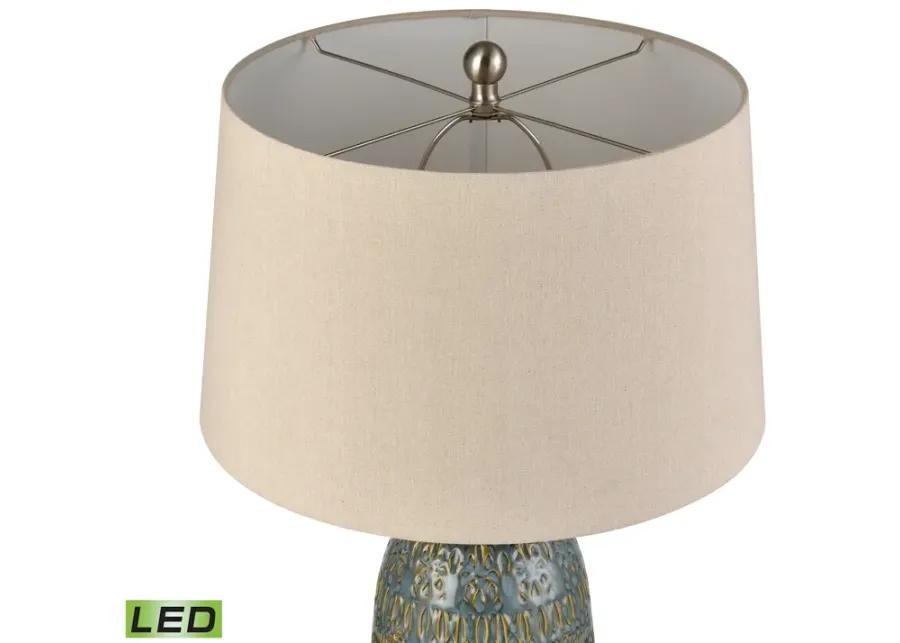 Burnie 28'' High 1-Light Table Lamp - Blue Glazed - Includes LED Bulb