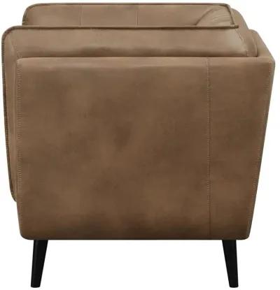 Thatcher Upholstered Button Tufted Chair Brown