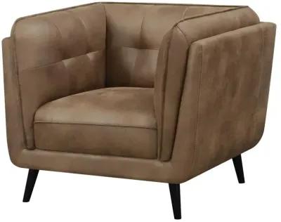 Thatcher Upholstered Button Tufted Chair Brown