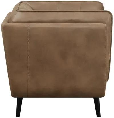 Thatcher Upholstered Button Tufted Chair Brown