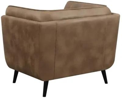 Thatcher Upholstered Button Tufted Chair Brown