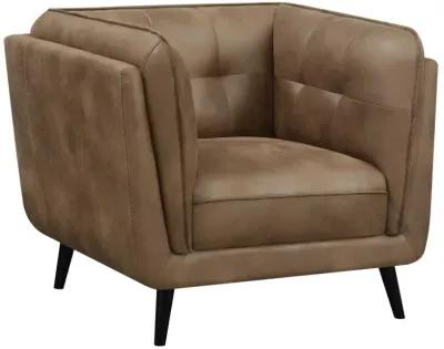 Thatcher Upholstered Button Tufted Chair Brown