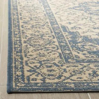 LINDEN 137 Collection LND137N-212 Cream / Blue 2'-2" X 12'