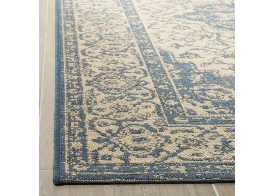 LINDEN 137 Collection LND137N-212 Cream / Blue 2'-2" X 12'