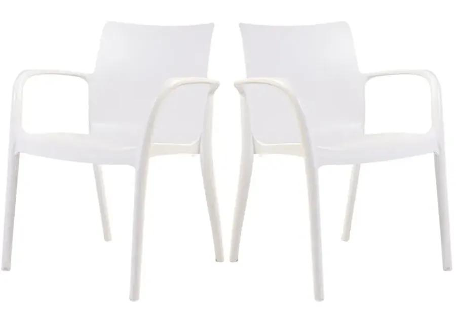 Pedro Set of 4 Stackable Armchair-White