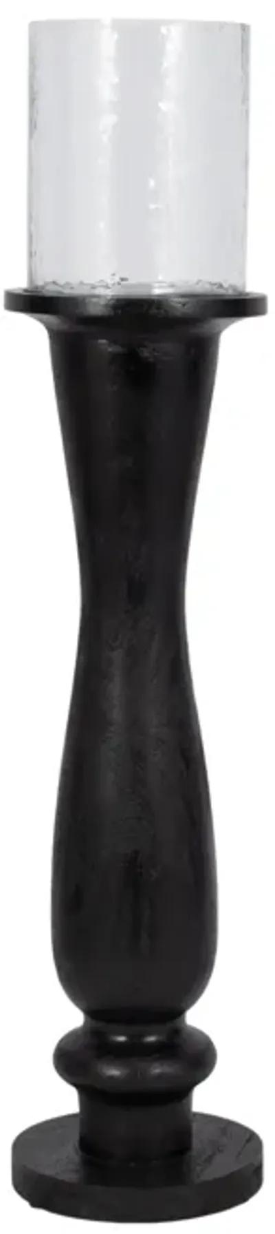 27" Traditional Hurricane On Pedestal, Black