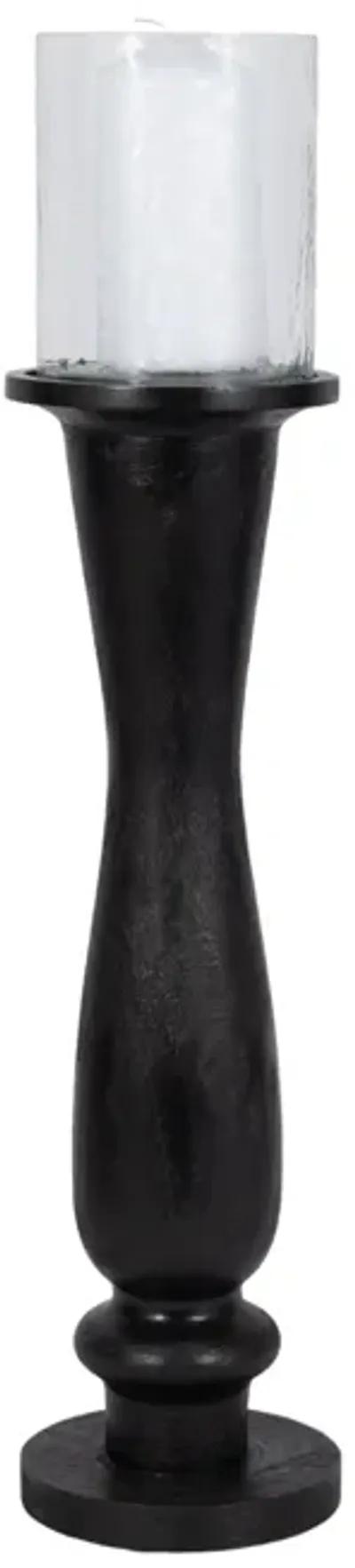 27" Traditional Hurricane On Pedestal, Black