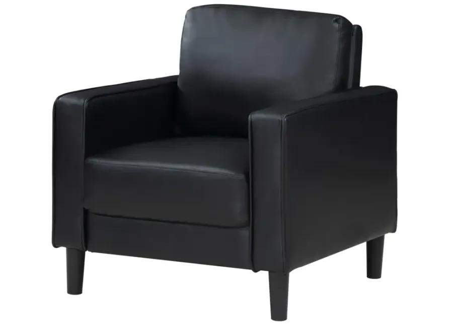 Ruth Upholstered Track Arm Faux Leather Accent Chair Black