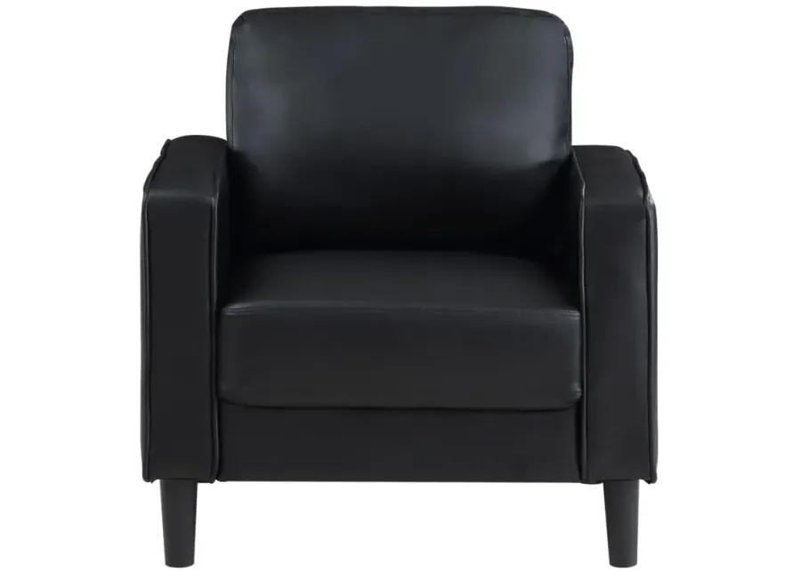 Ruth Upholstered Track Arm Faux Leather Accent Chair Black