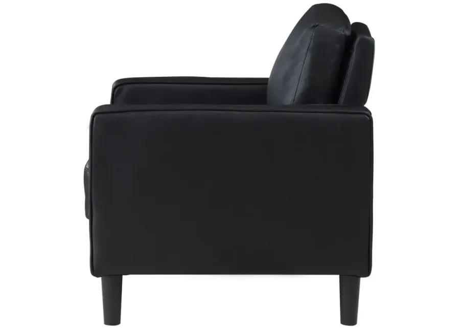 Ruth Upholstered Track Arm Faux Leather Accent Chair Black