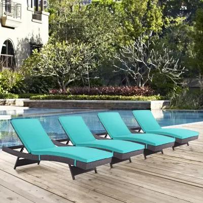 Convene Chaise Outdoor Patio Set of 4