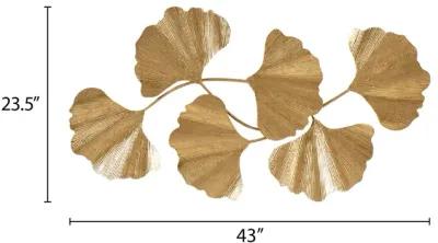 Martha Stewart Faye Gold Gold Foil Metal Ginkgo Leaf Wall Decor