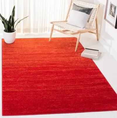 Adirondack Contemporary Red / Grey 5'-5" X 7'-7" Powerloomed Rug