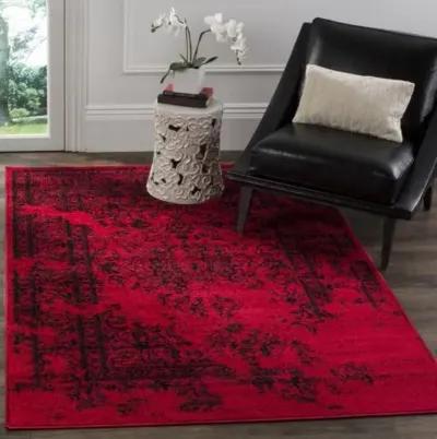 Adirondack Contemporary Red / Black 6' X 9' Powerloomed Rug