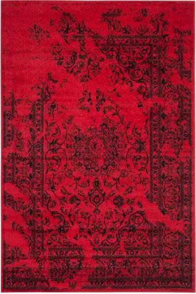 Adirondack Contemporary Red / Black 6' X 9' Powerloomed Rug