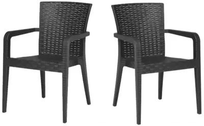 Alberta Set of 4 Stackable Armchair-Anthracite