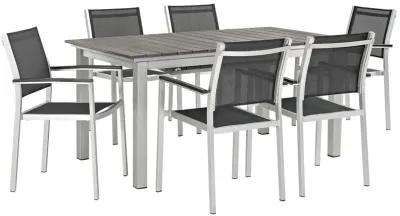 Shore 7 Piece Outdoor Patio Aluminum Dining Set