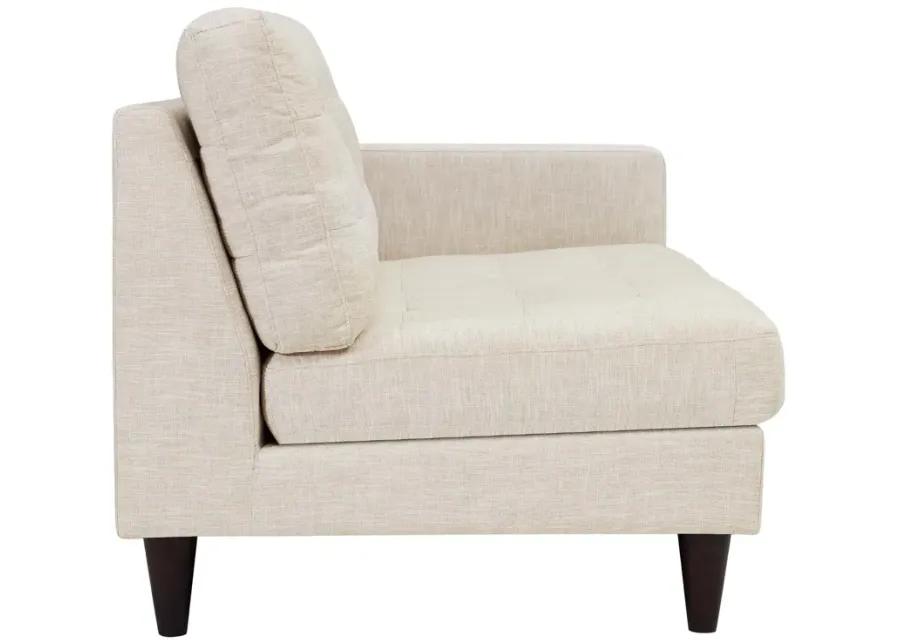 Empress Right-Facing Upholstered Fabric Loveseat