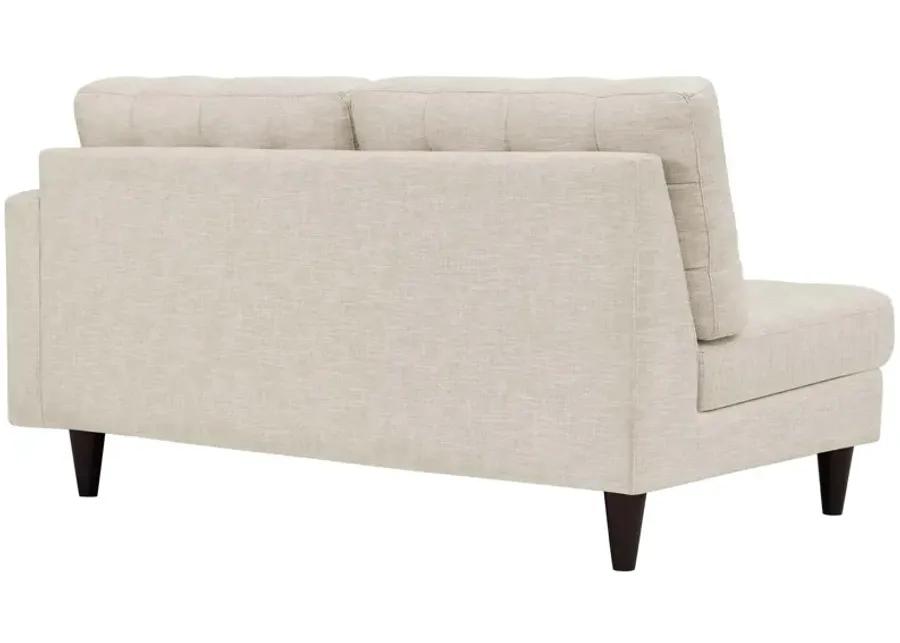 Empress Right-Facing Upholstered Fabric Loveseat