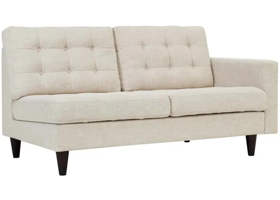 Empress Right-Facing Upholstered Fabric Loveseat