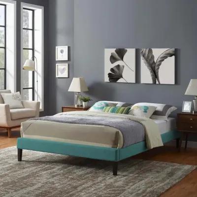 Tessie King Fabric Bed Frame with Squared Tapered Legs