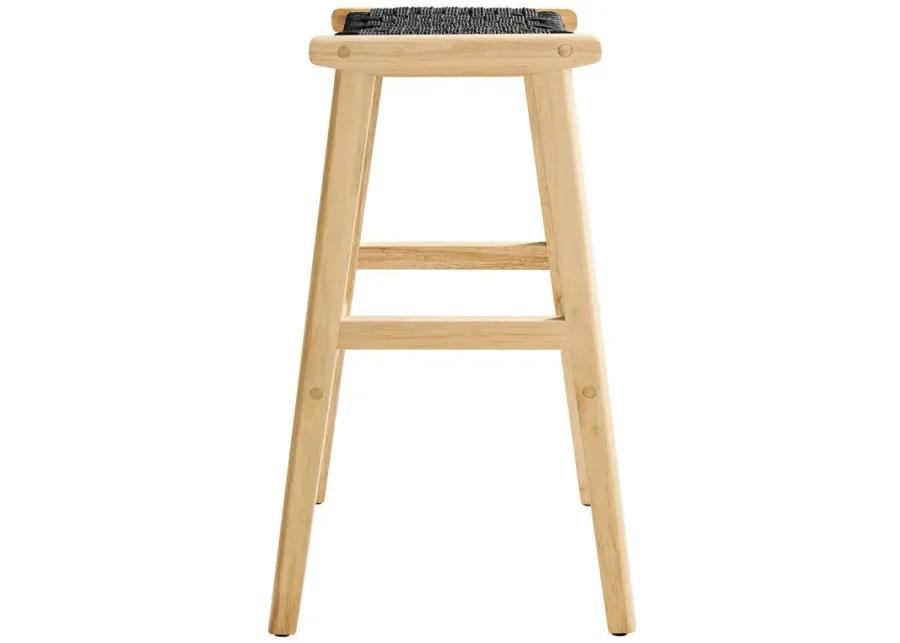 Saoirse Woven Rope Wood Bar Stool - Set of 2