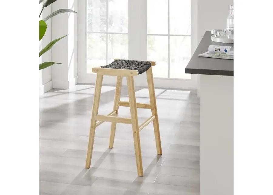 Saoirse Woven Rope Wood Bar Stool - Set of 2