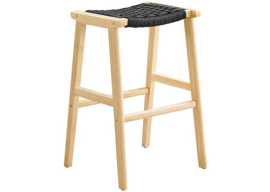 Saoirse Woven Rope Wood Bar Stool - Set of 2