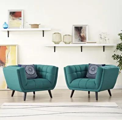 Bestow 2 Piece Upholstered Fabric Armchair Set