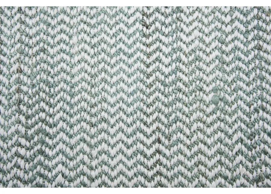 Ellington Turquoise chevron  Jute / Wool  3' x 5' Rectangle Rug