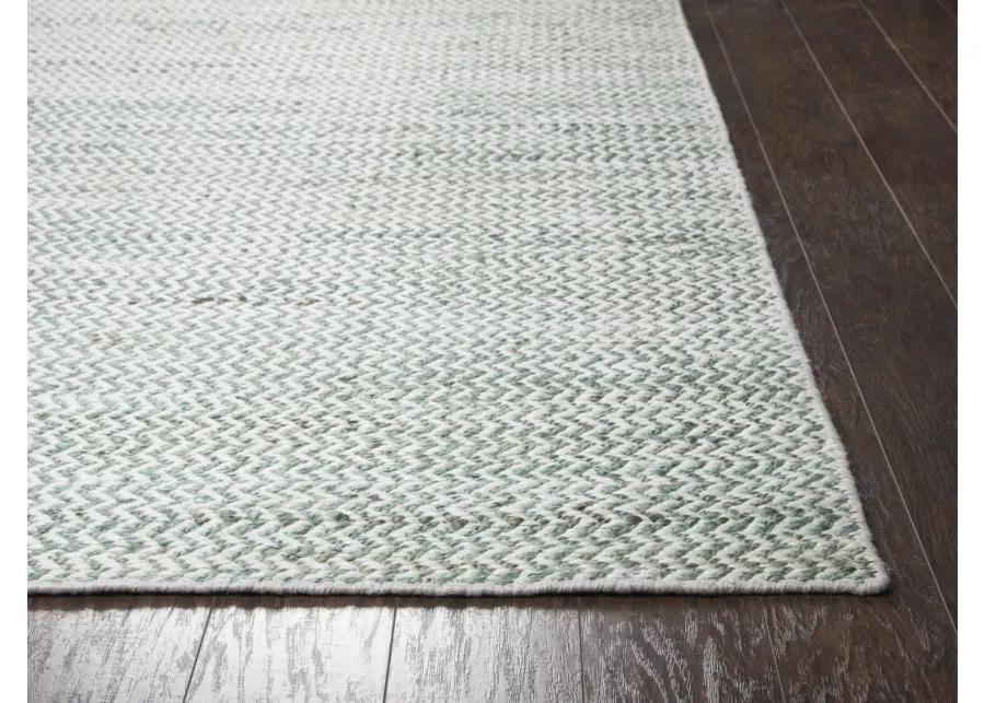 Ellington Turquoise chevron  Jute / Wool  3' x 5' Rectangle Rug