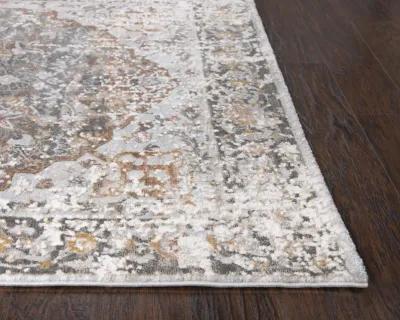 Bristol Beige/Copper Broken Medallion Polypropylene/Polyester 5'3" x 7'6" Rectangle Rug