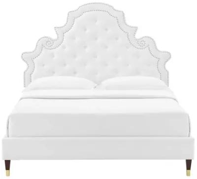 Gwyneth Tufted Performance Velvet Queen Platform Bed