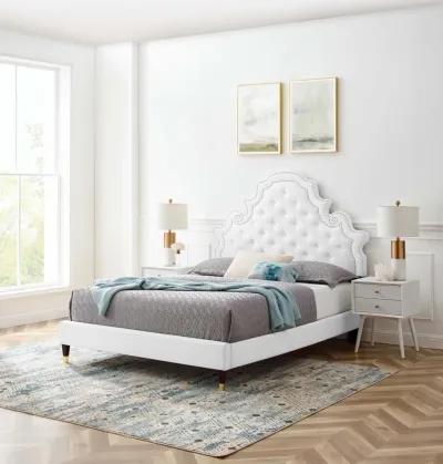 Gwyneth Tufted Performance Velvet Queen Platform Bed