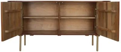 63" Rounded Ridges Sideboard, Brown