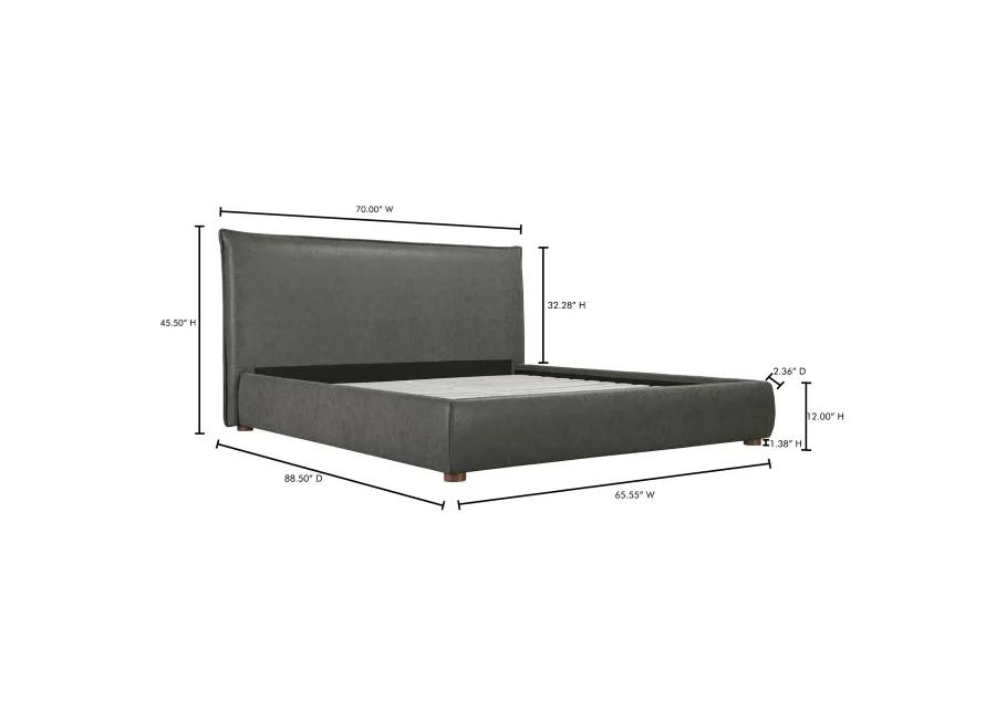 LUZON QUEEN BED SLATE VEGAN LEATHER